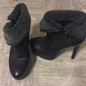 BCBG “Fur” Lined High Heel Booties